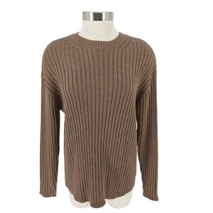 Jessica Simpson Sweater Brown Long Sleeve Rib Knit Pullover Medium